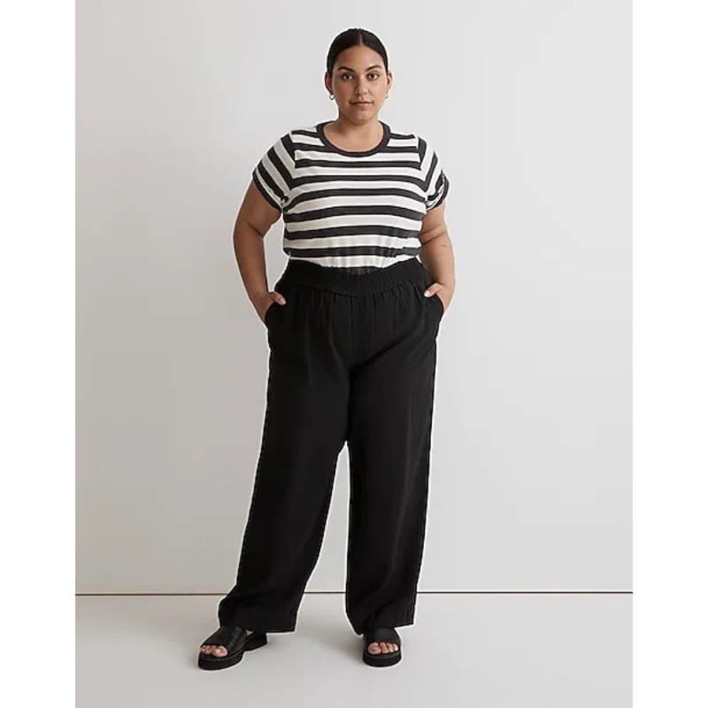Madewell The Plus Carley Black Wide Leg Pants Women's NWT Size 2X Pull On